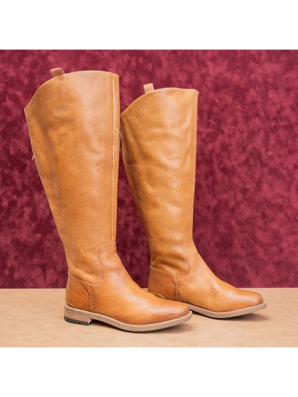 Franco Sarto Women Meye Brown Leather Wide Calf back Zip Boots sz 6.5